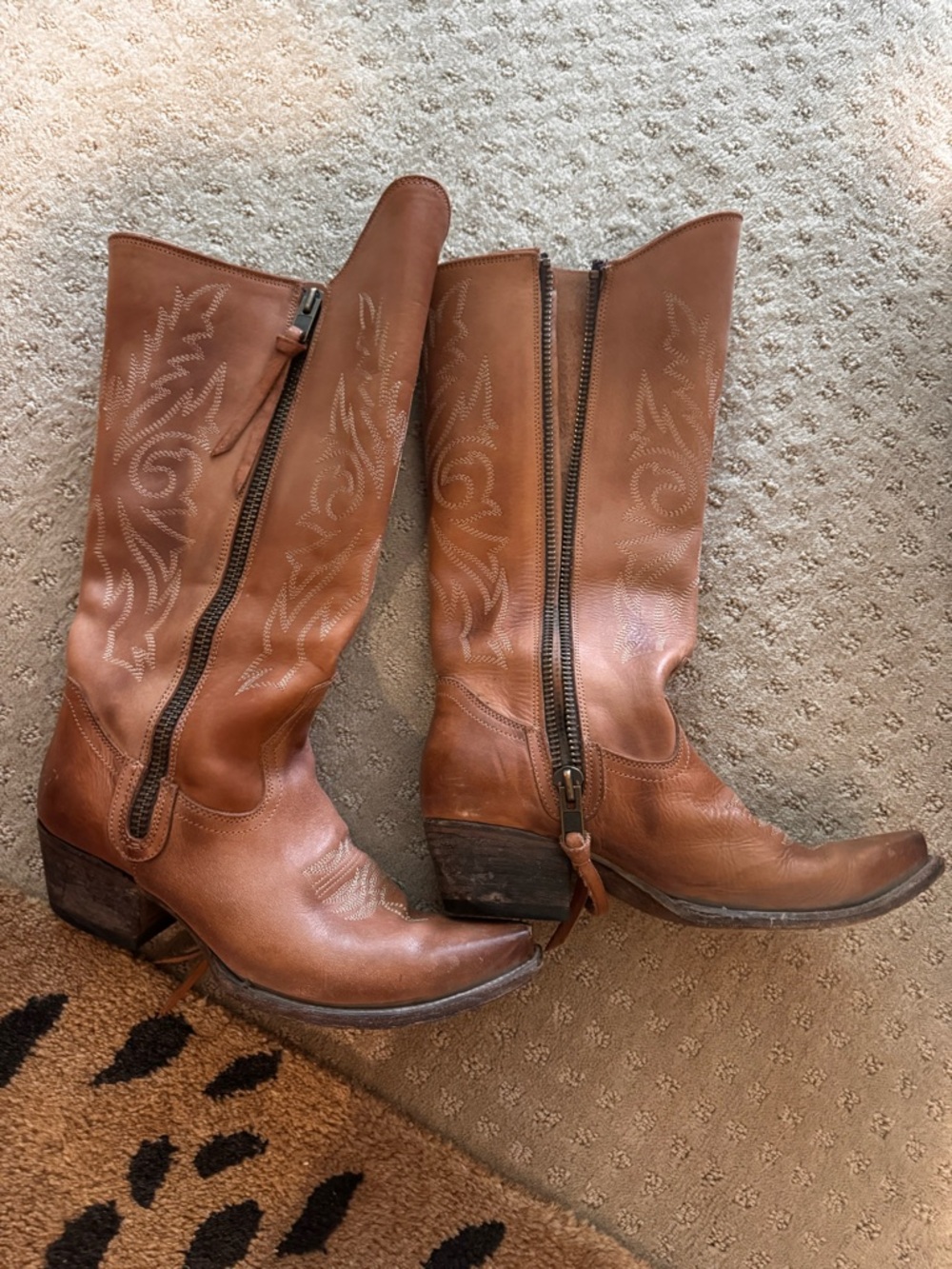 freebird Cream Leather Boot Interior with Branded Stamp